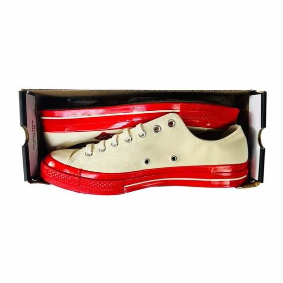 ❤️Men Sz 11 CONVERSE Hearts Valentines Day Chuck Comme des Garcons Shoes A01796C - Picture 7 of 9